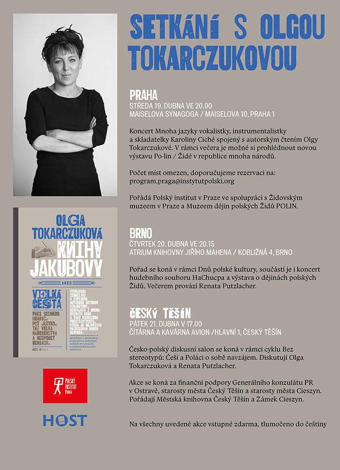 V dubnu zavítá do České republiky Olga Tokarczuková